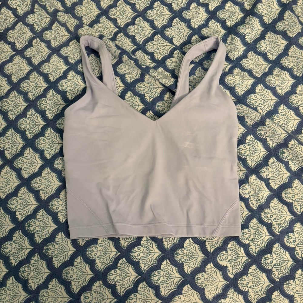 light purple lululemon align tank top cropped